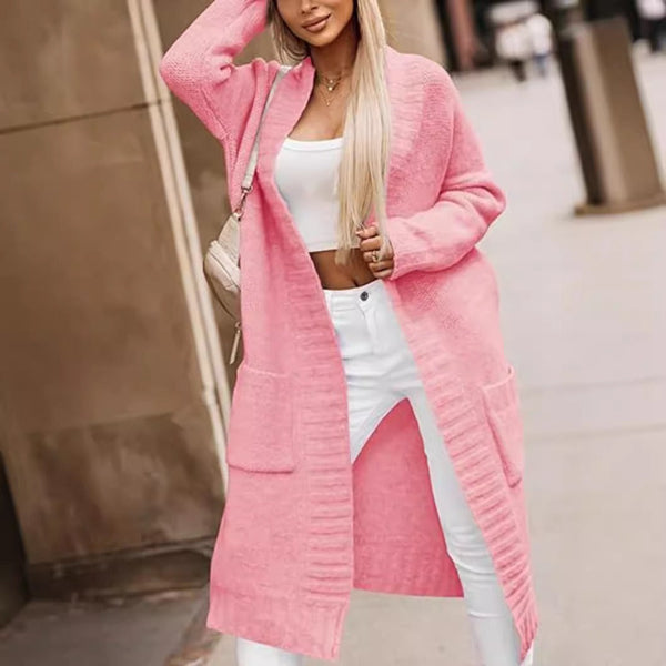 Kvinders Lang Cardigan Blød Strik Oversized Fit