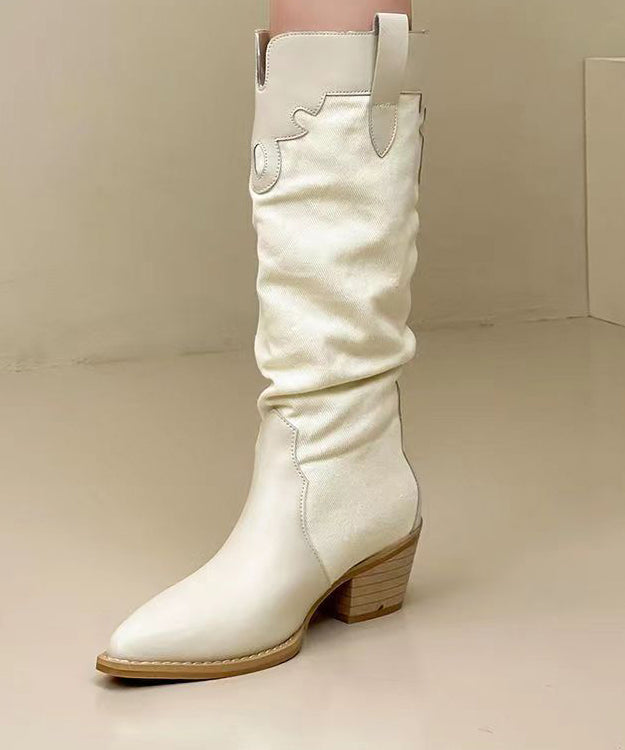 Kvinders Lange Støvler Chunky Stil