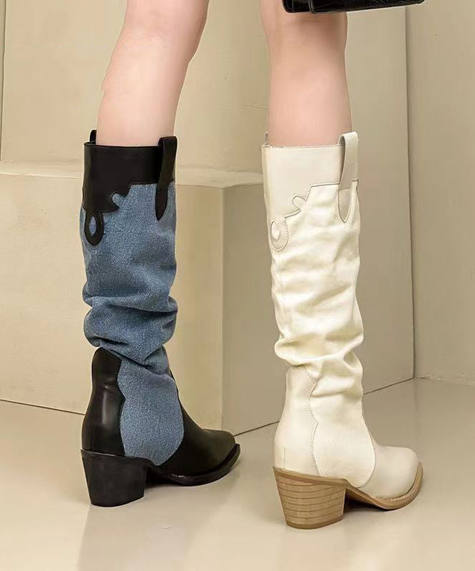 Kvinders Lange Støvler Chunky Stil