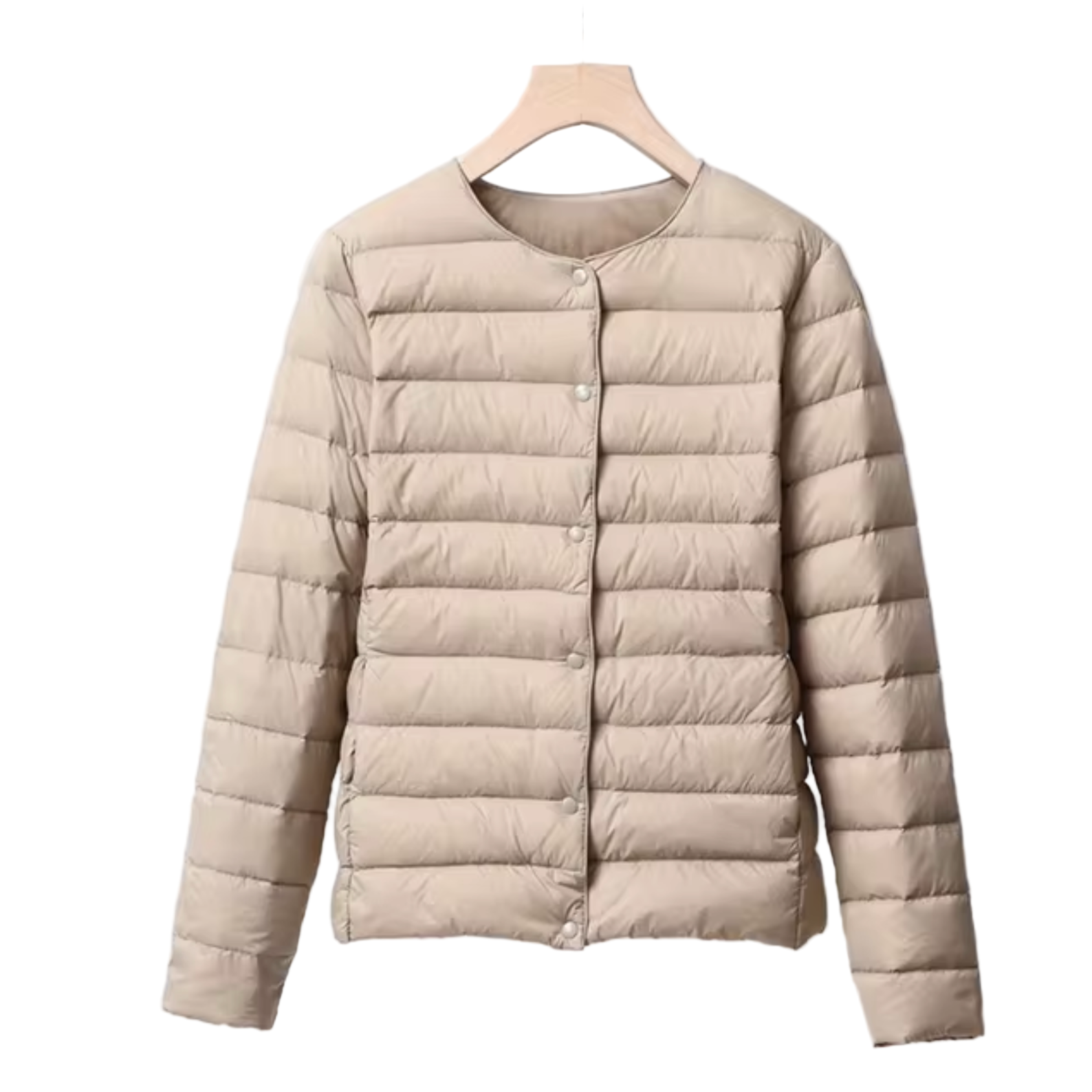Kvinders Letvægts Down Jakke - Slim Fit - Uden Krave