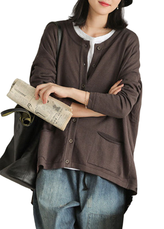 Kvinders Løs Strik Cardigan med Knapper