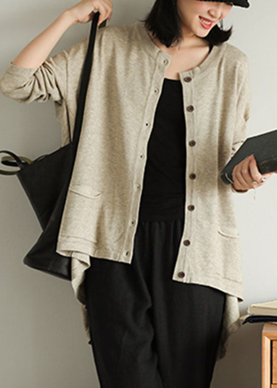 Kvinders Løs Strik Cardigan med Knapper