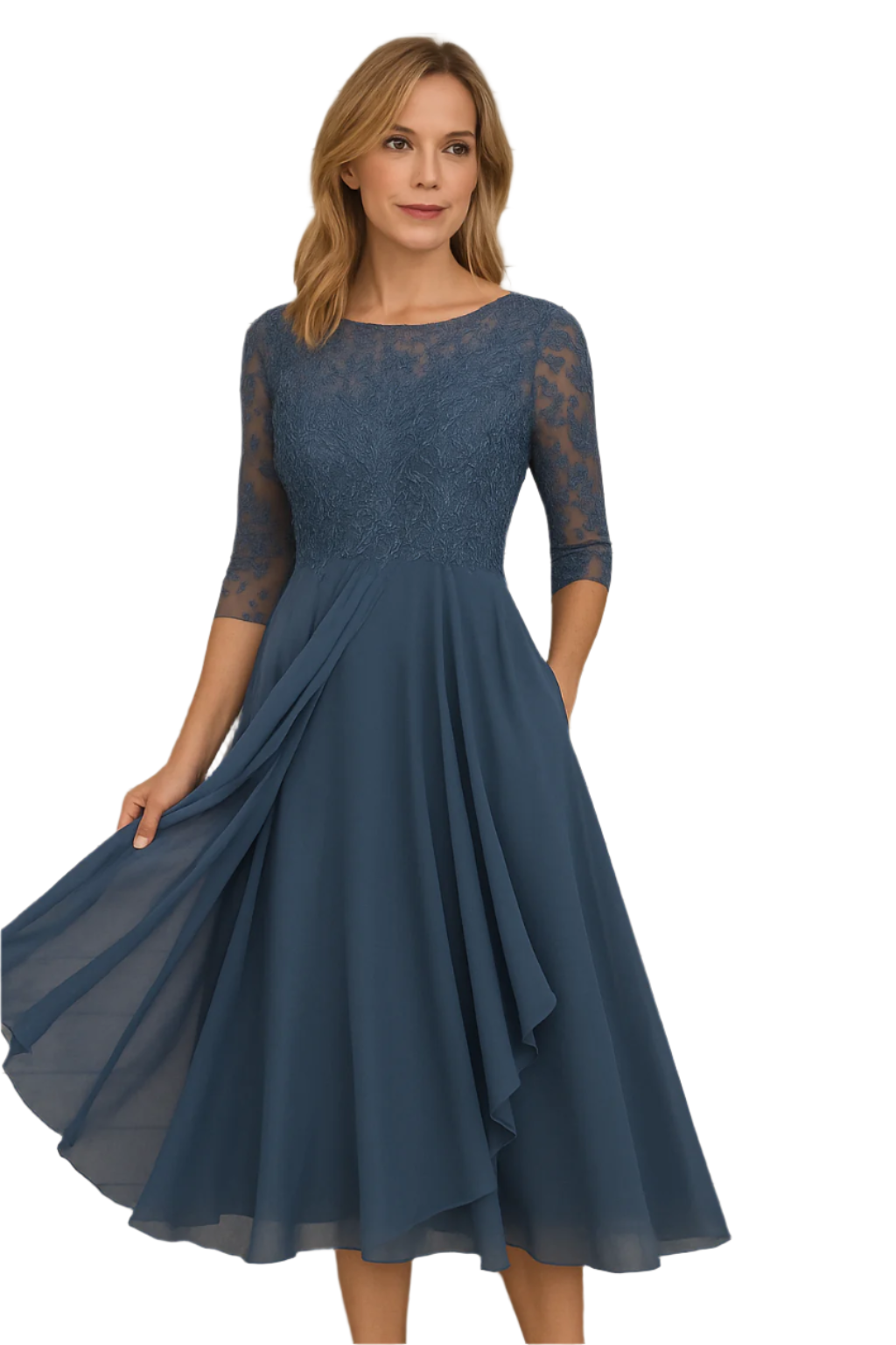Kvinders Maxi Kjole Asymmetrisk A-Linje Blonder