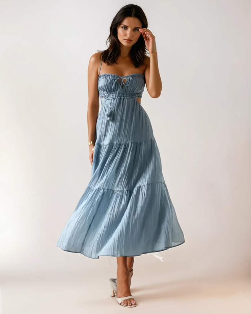 Kvinders Maxi Kjole Boho Chic Udsnit