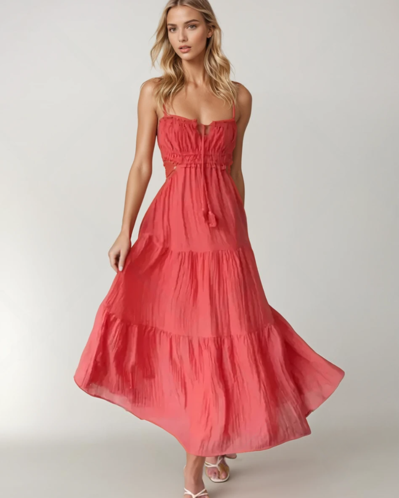 Kvinders Maxi Kjole Boho Chic Udsnit
