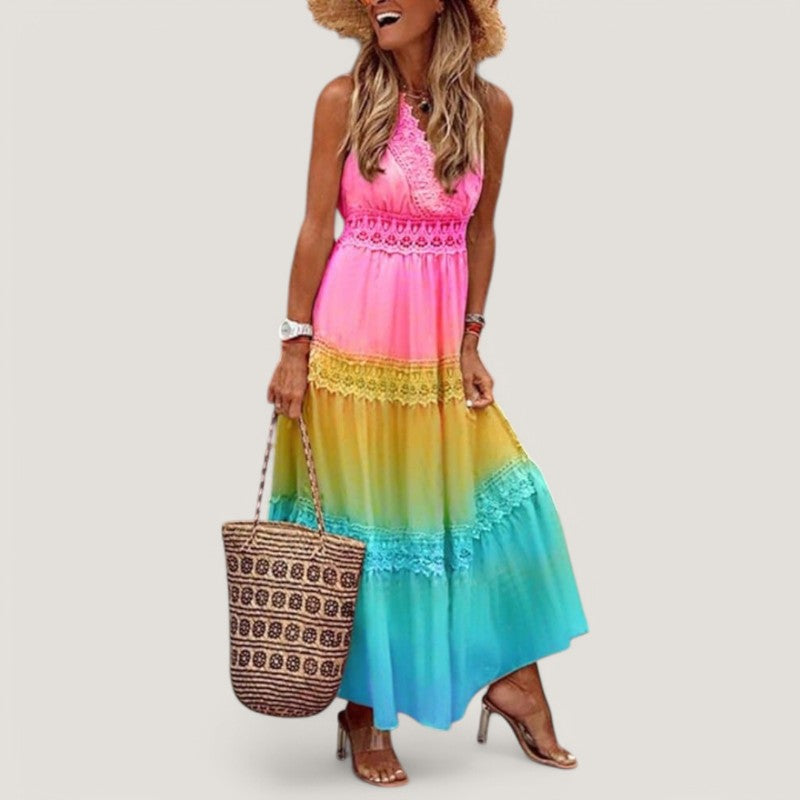 Kvinders Maxi Kjole Boho Stil Let Coton