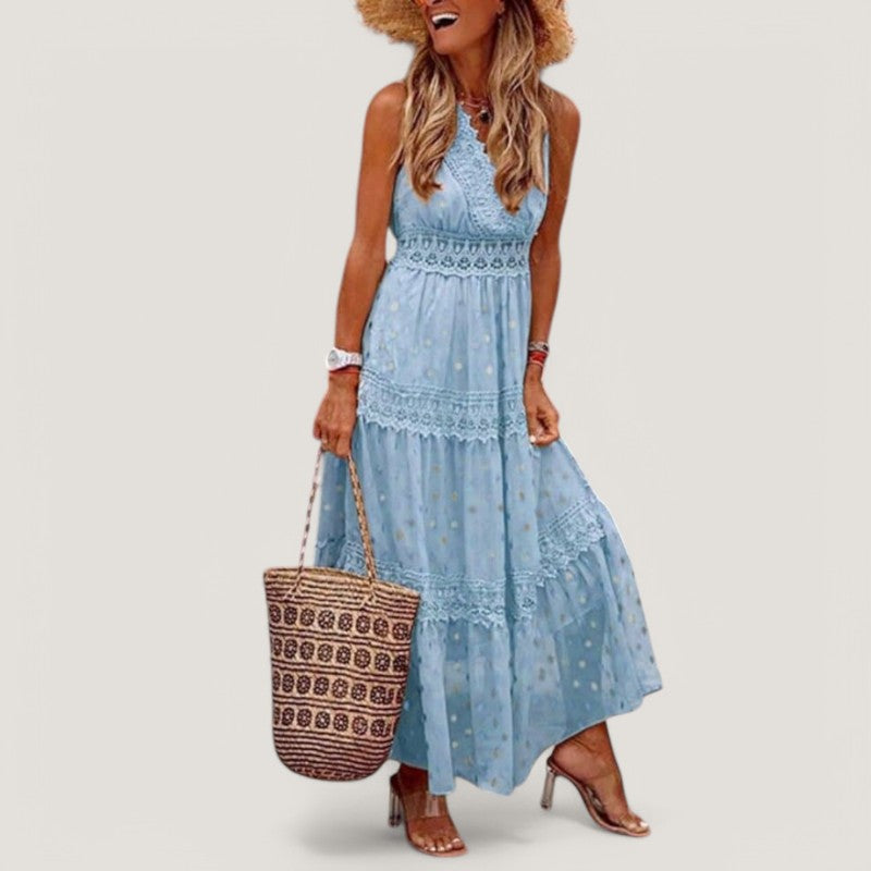 Kvinders Maxi Kjole Boho Stil Let Coton