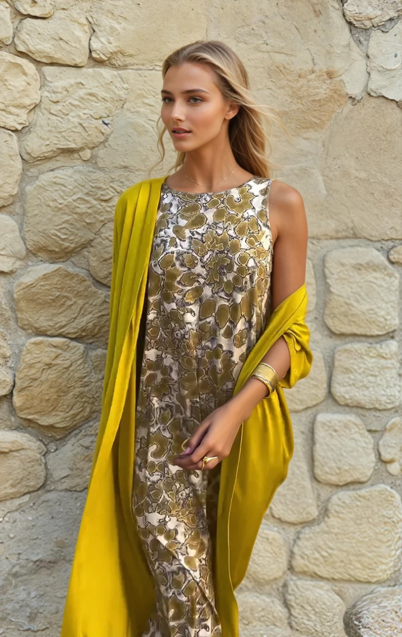 Kvinders Maxi Kjole Flodende Design