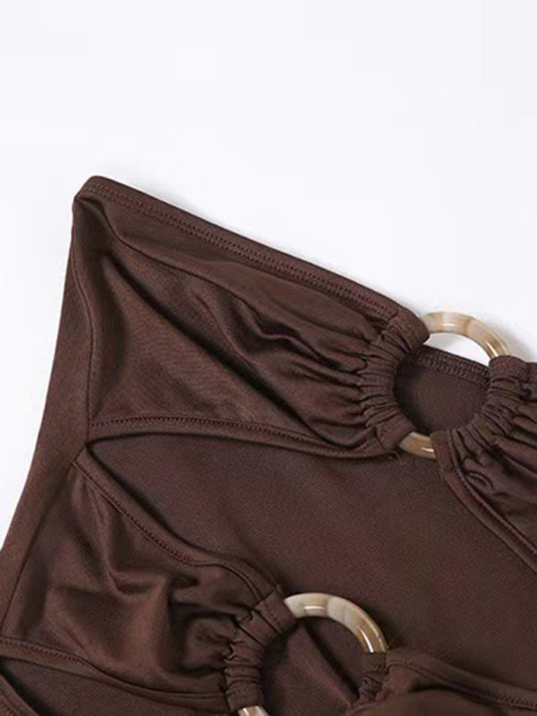 Kvinders Maxi Kjole One-Shoulder Høj Slids Tube Top