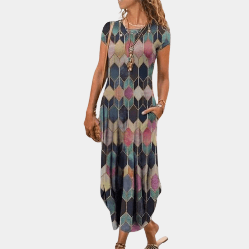Kvinders Maxi Kjole Raffineret Design Blødt Stof
