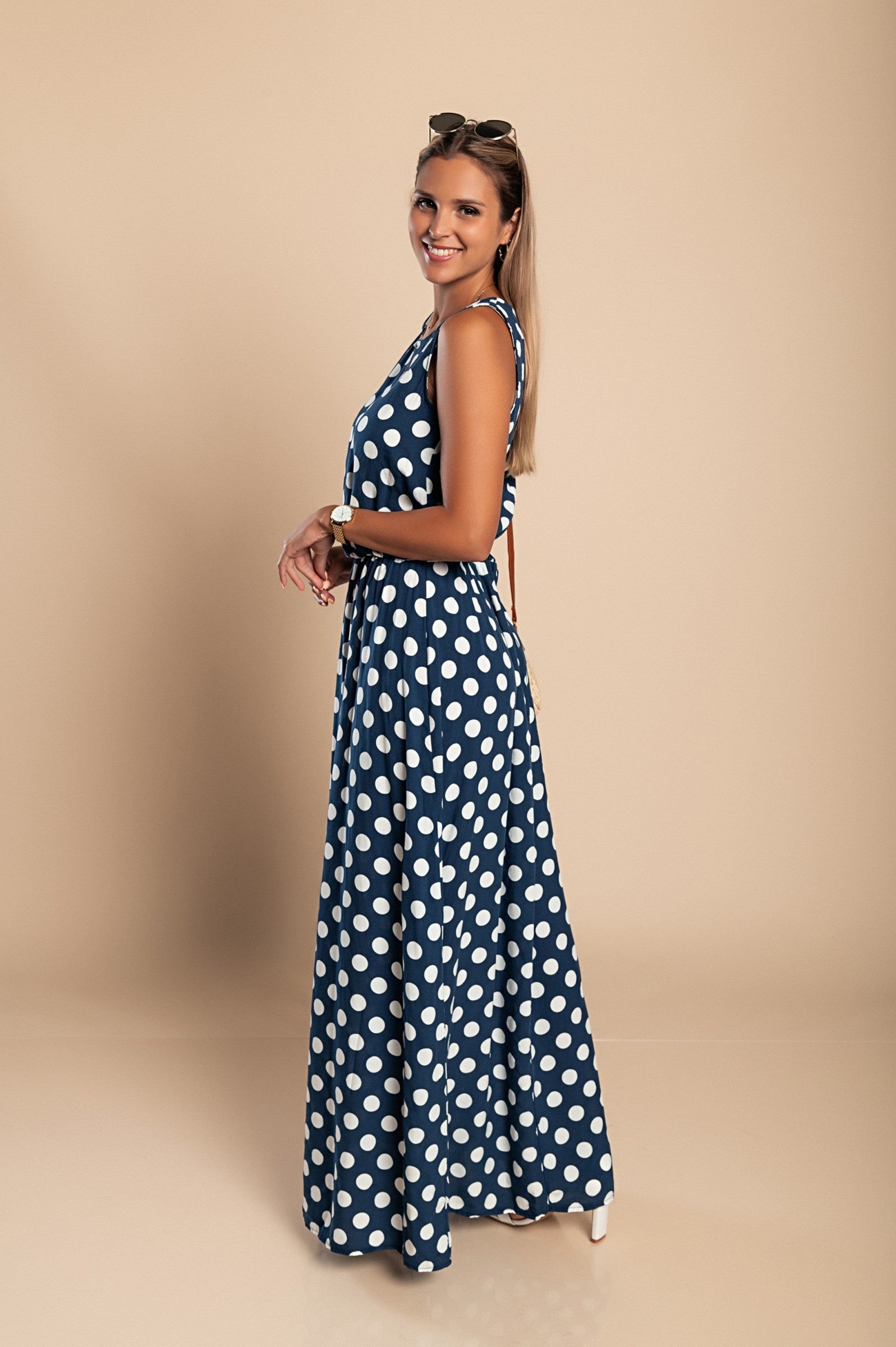 Kvinders Midi Kjole Polka Dot Stil