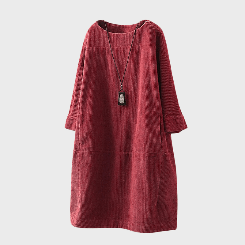 Kvinders Midi Kjole Vintage Velour Polyester