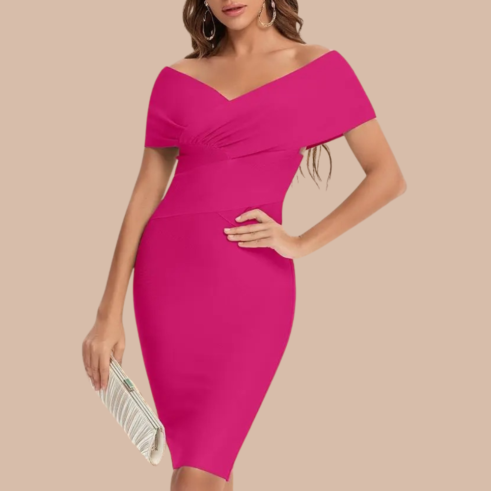 Kvinders Off-Shoulder Kjole med Sofistikeret Design