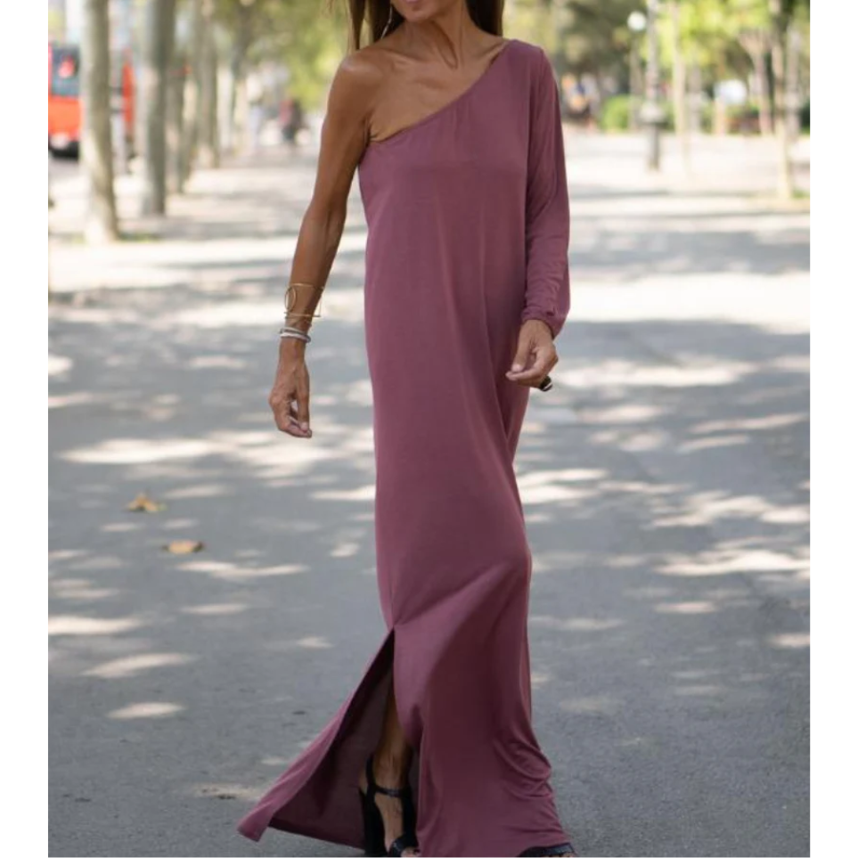 Kvinders One-Shoulder Kjole Asymmetrisk Design