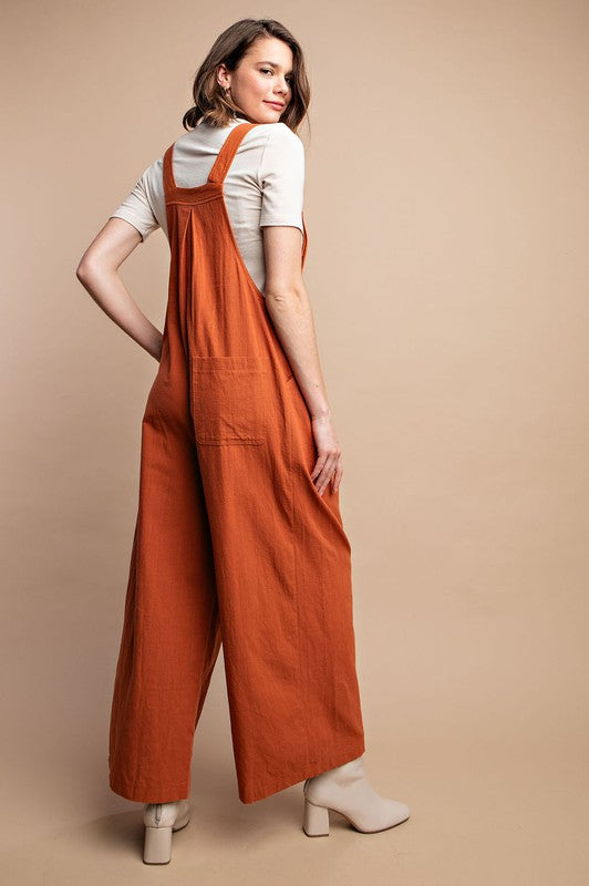 Kvinders Overalls med Pintuck Detalje og Lommer i Rust