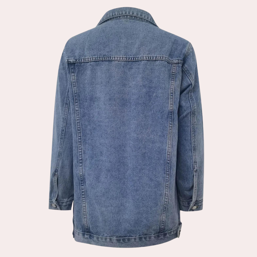 Kvinders Oversize Retrojakke med Klassisk Design