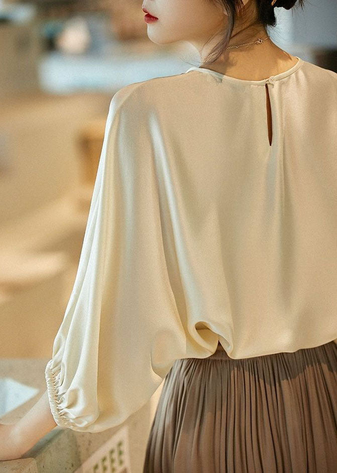 Kvinders Oversized Bluse med O-hals og Batwing ærmer