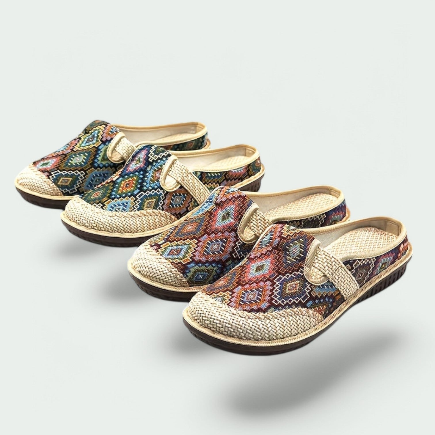Kvinders Platform Sandaler Lukket Tå Geometrisk Mønster Åndbart Stof