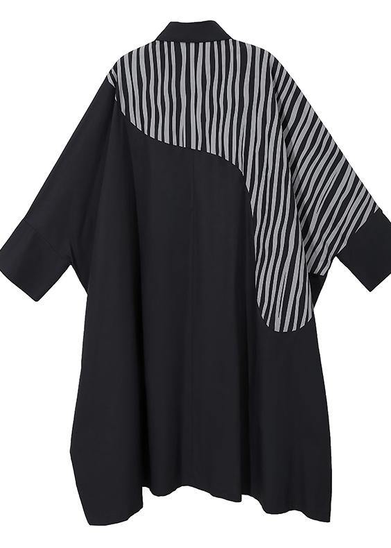 Kvinders Plus Size Skjortekjole med Lange Flagermusærmer