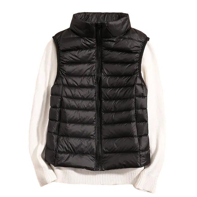 Kvinders Puffer Vest Uden Ærmer - Let og Varm Lag