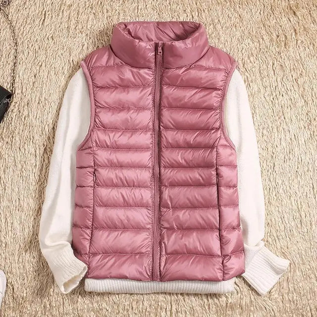 Kvinders Puffer Vest Uden Ærmer - Let og Varm Lag