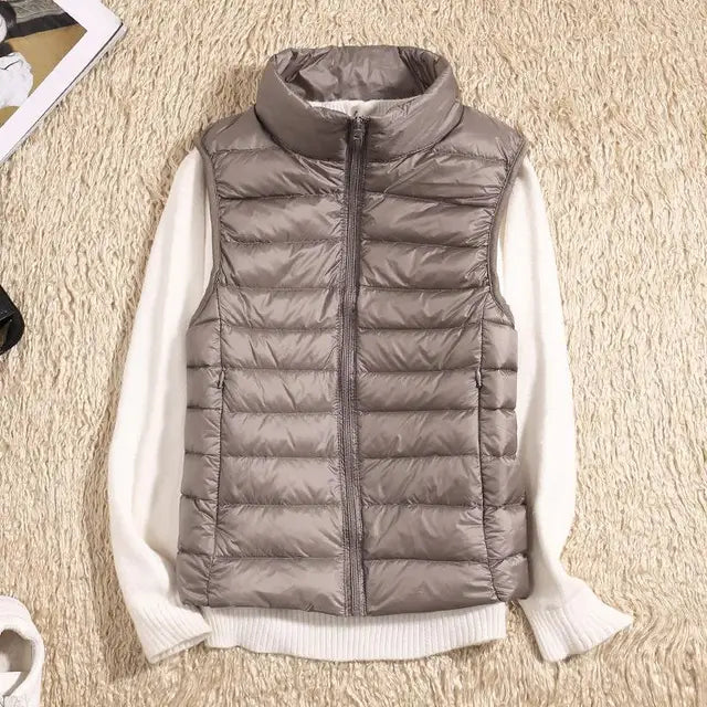 Kvinders Puffer Vest Uden Ærmer - Let og Varm Lag