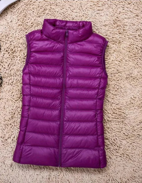 Kvinders Puffer Vest Uden Ærmer - Let og Varm Lag