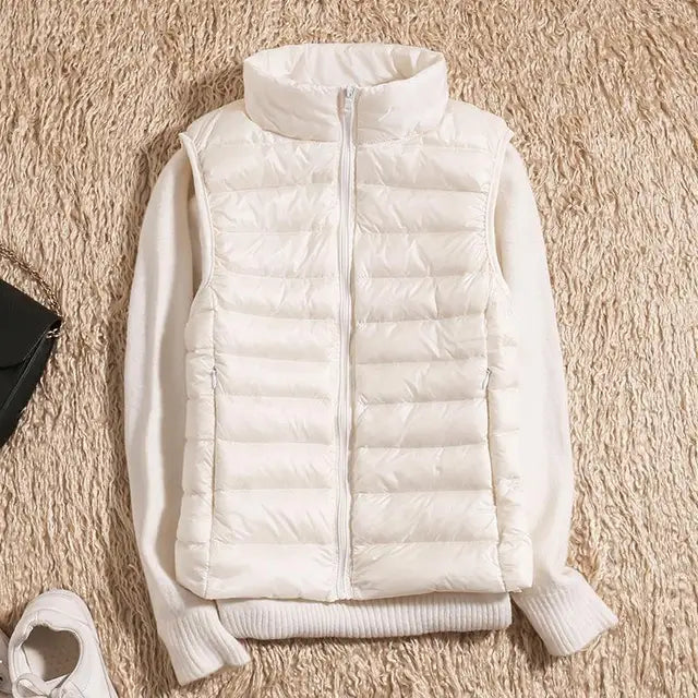 Kvinders Puffer Vest Uden Ærmer - Let og Varm Lag