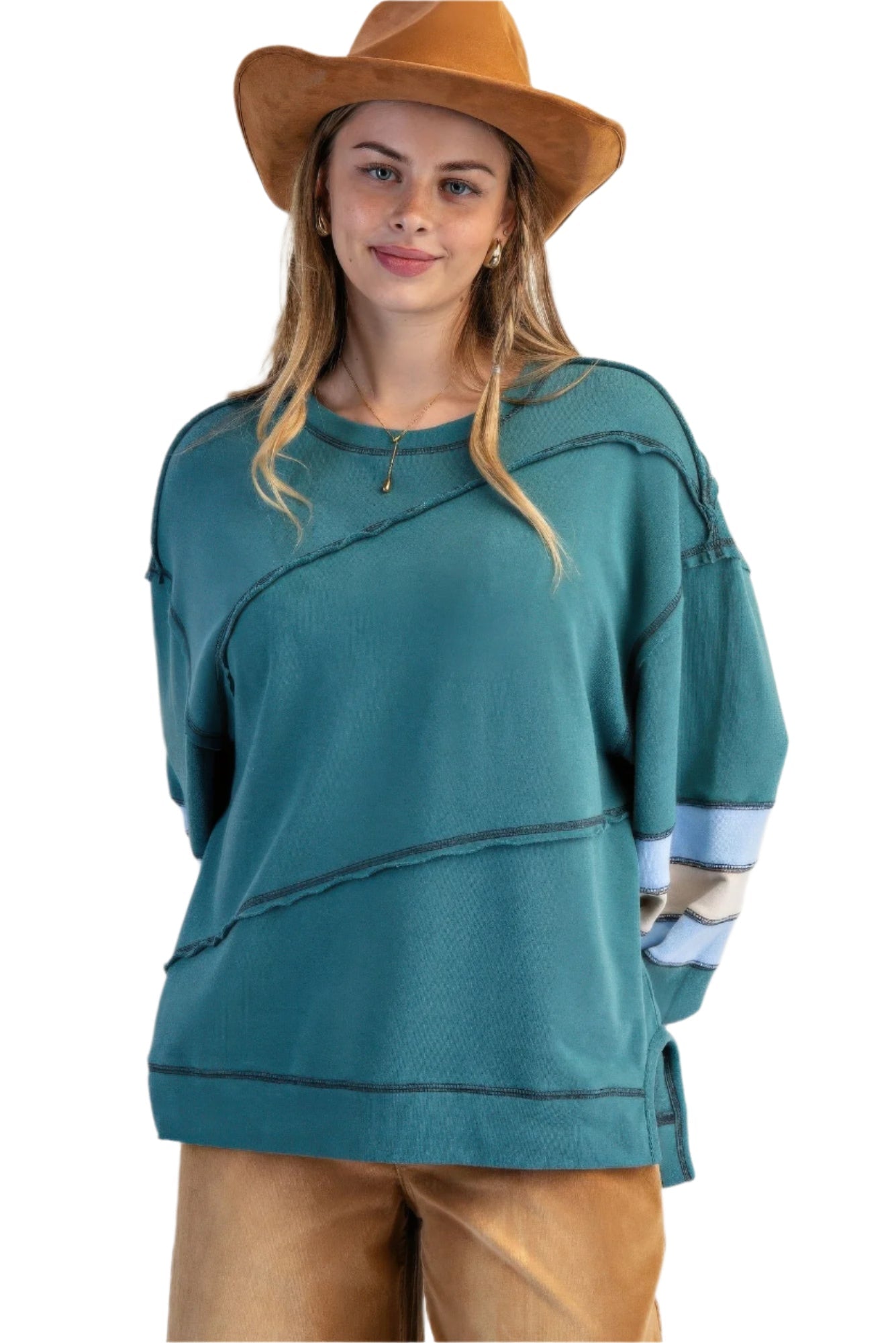 Kvinders Pullover Farvemix Broderi Bomuld