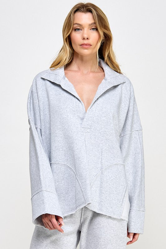 Kvinders Pullover V-Hals Dolman Ærme Blødt Materiale