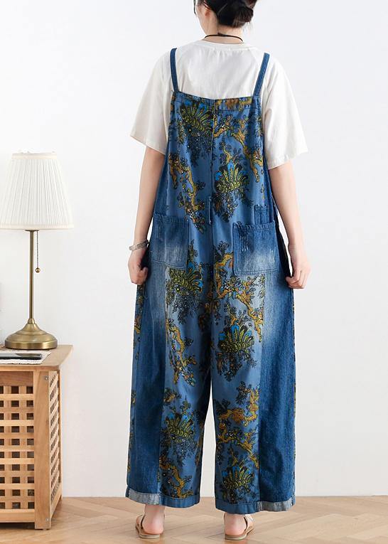 Kvinders Retro Etnisk Stil Denim Overalls
