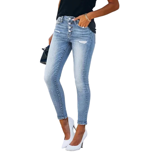 Kvinders Rippede Jeans Slim Fit