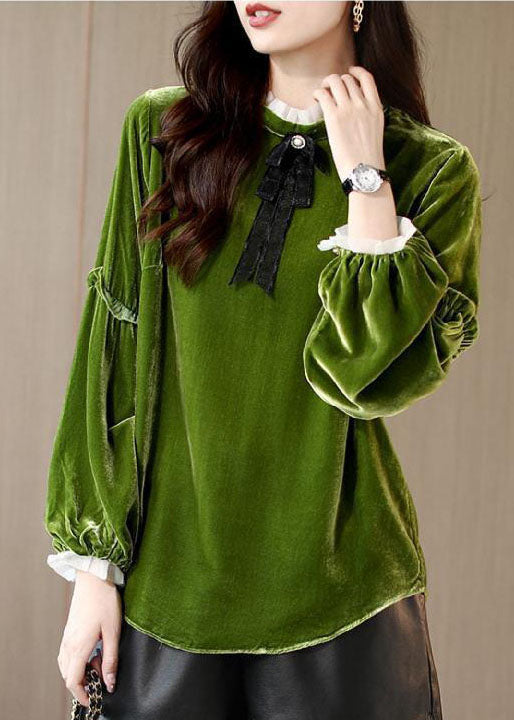 Kvinders Ruffled Patchwork Shirt