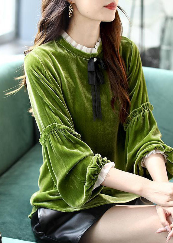 Kvinders Ruffled Patchwork Shirt