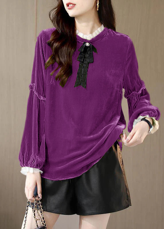 Kvinders Ruffled Patchwork Shirt