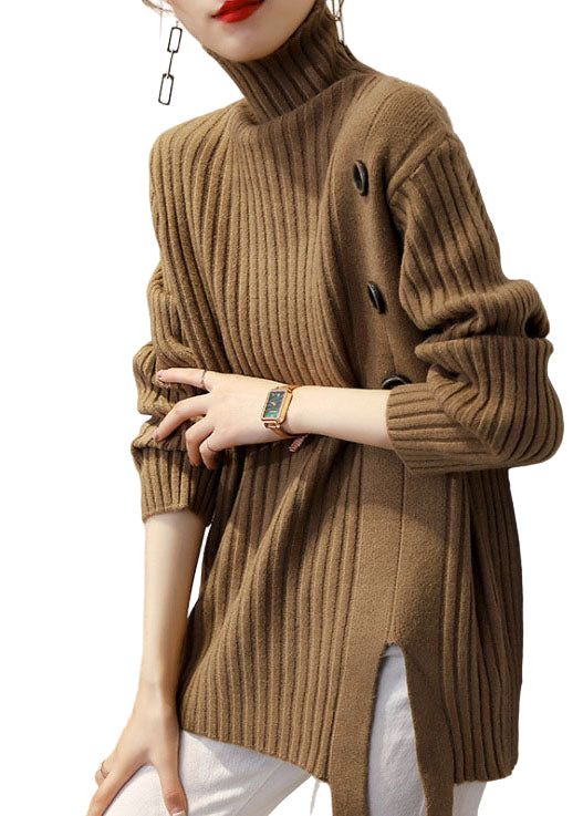 Kvinders Rullekrave Strik Sweater Afslappet Stil