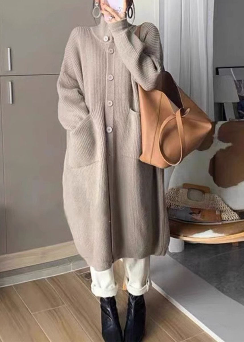 Kvinders Rullekrave Strik Sweater med Lommer