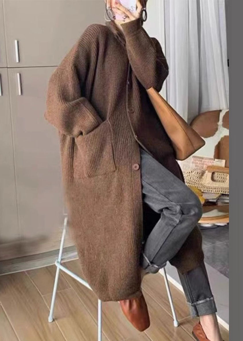 Kvinders Rullekrave Strik Sweater med Lommer