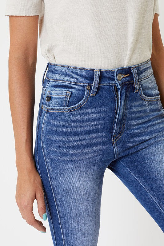 Kvinders Skinny Jeans med Høj Talje og Kantdetaljer