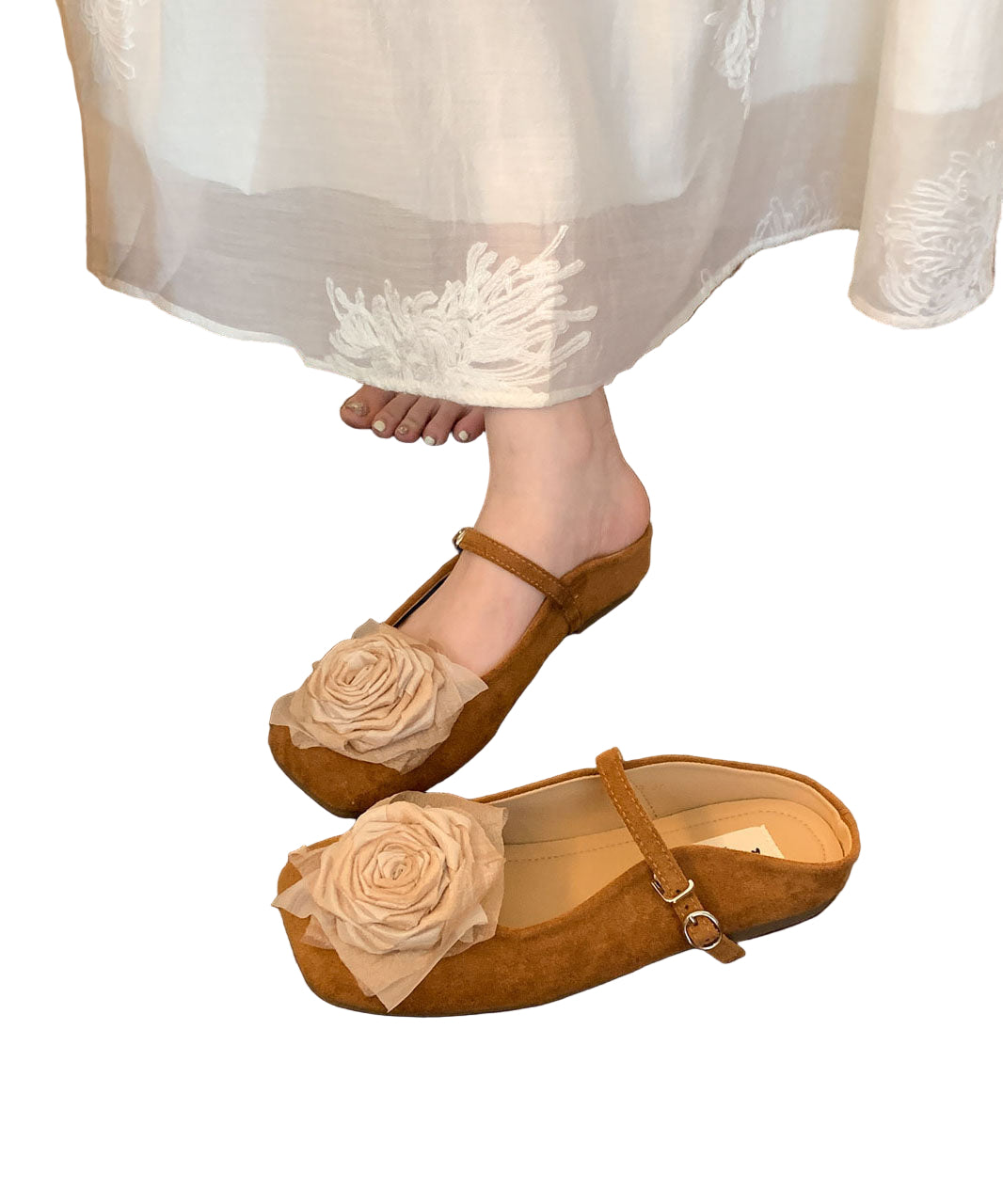 Kvinders Slide Sandaler med Blomsterdesign