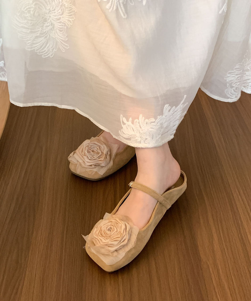 Kvinders Slide Sandaler med Blomsterdesign