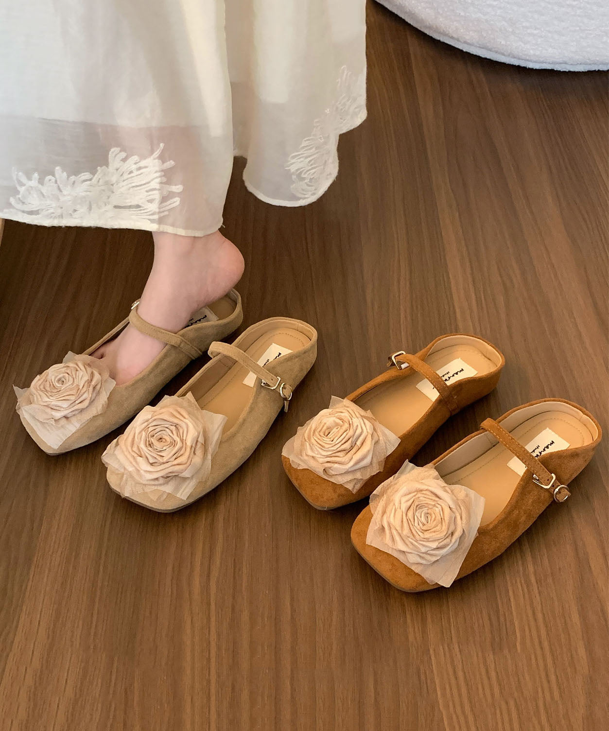 Kvinders Slide Sandaler med Blomsterdesign