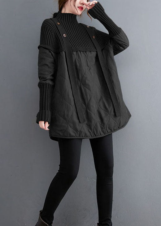 Kvinders Strik Trøje med Patchwork Design