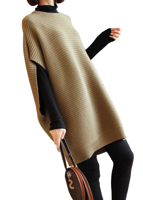 Kvinders Strik Vest O-Hals Patchwork Stil