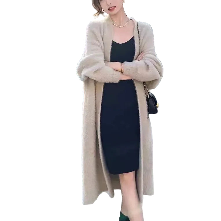 Kvinders Strikket Cardigan – Blød Fleece – Oversized Pasform