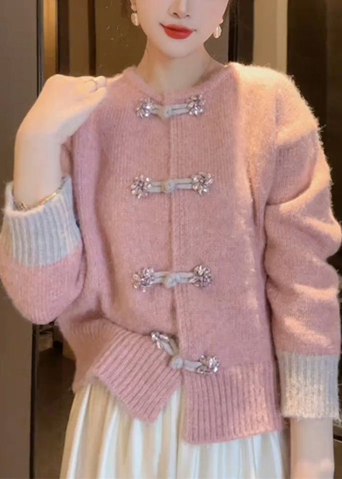 Kvinders Strikket Cardigan med O-hals