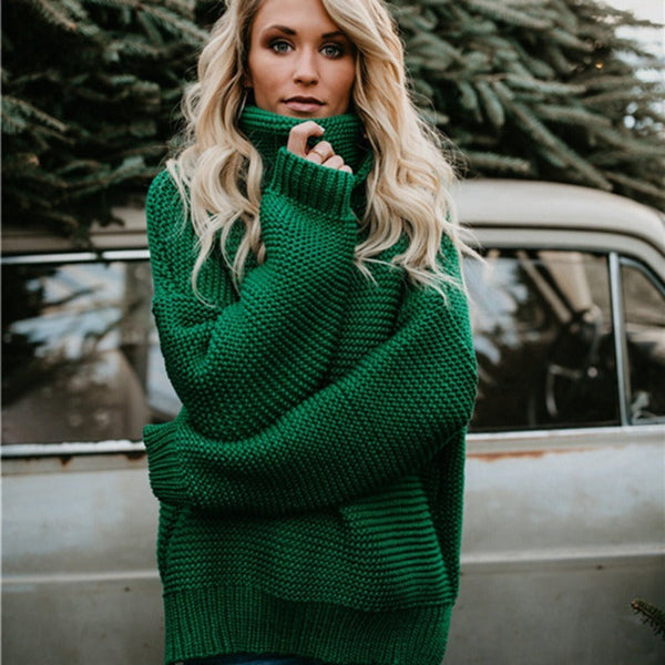 Kvinders Strikket Sweater Turtleneck