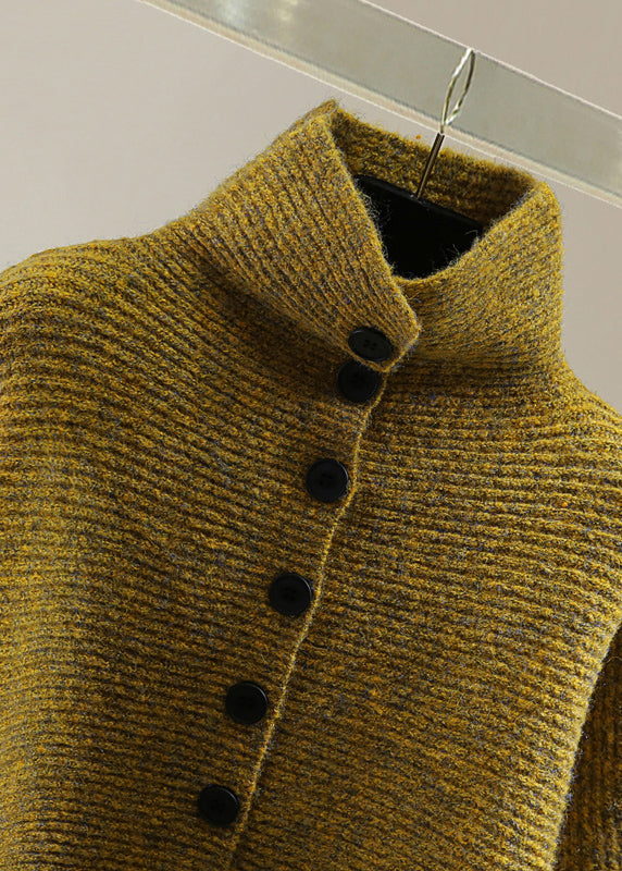 Kvinders Strikket Sweater med Rullekrave og Batwing Ærmer