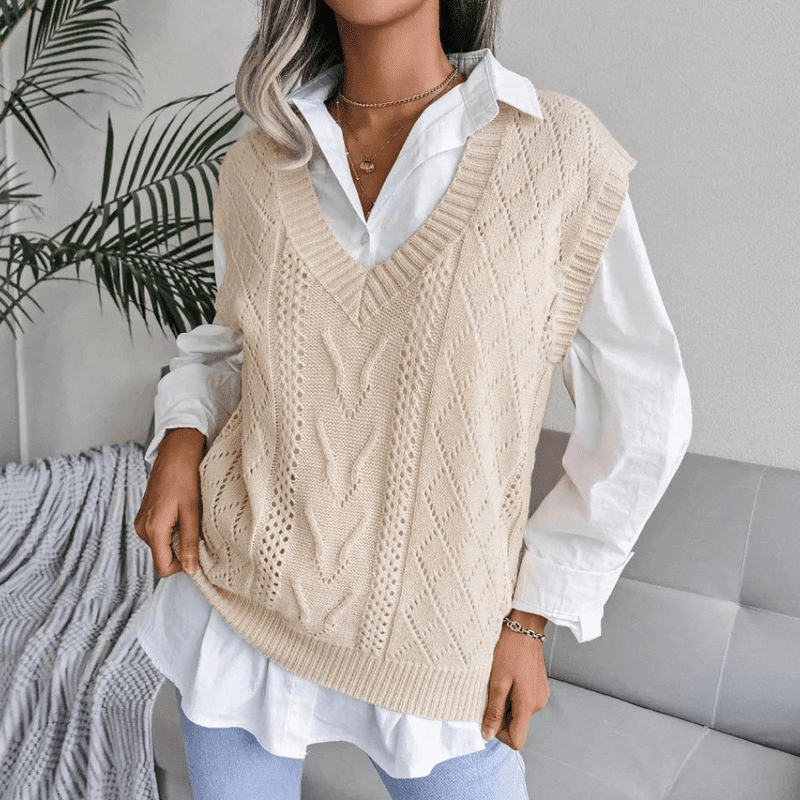 Kvinders Strikket V-hals Cardigan