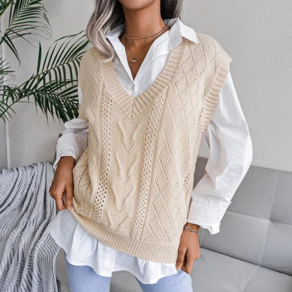 Kvinders Strikvest i Moderne Design